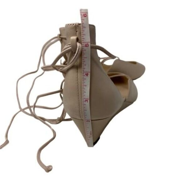 Nine West Shoes WMNS 11 Strappy Flats Eladiao Pointed Toe Criss Neutral Wedding - Picture 9 of 9
